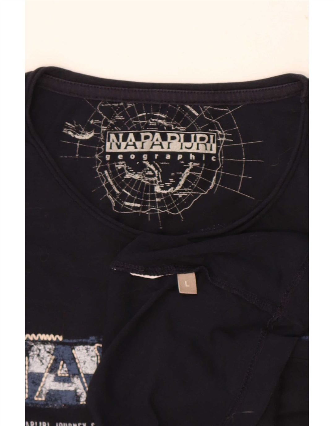 T-shirt grafica da uomo Napapijri Top grande blu navy