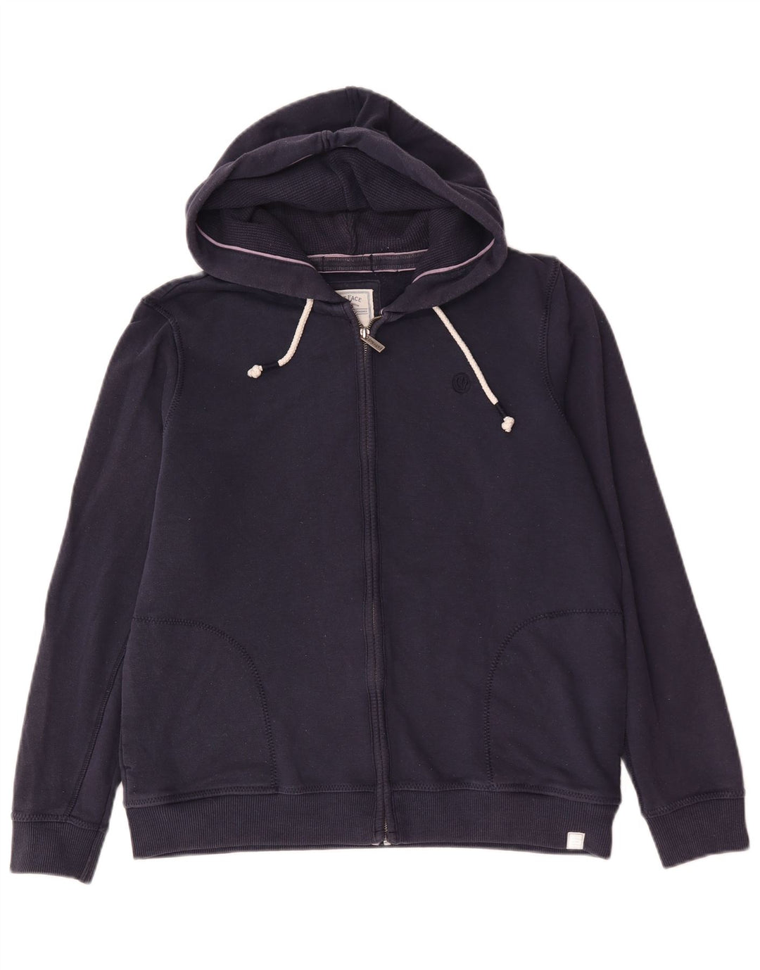 Maglione con cappuccio e zip da uomo Fat Face in cotone blu navy medio