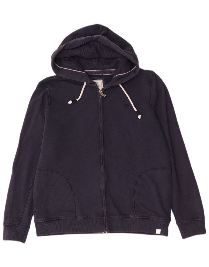 Maglione con cappuccio e zip da uomo Fat Face in cotone blu navy medio