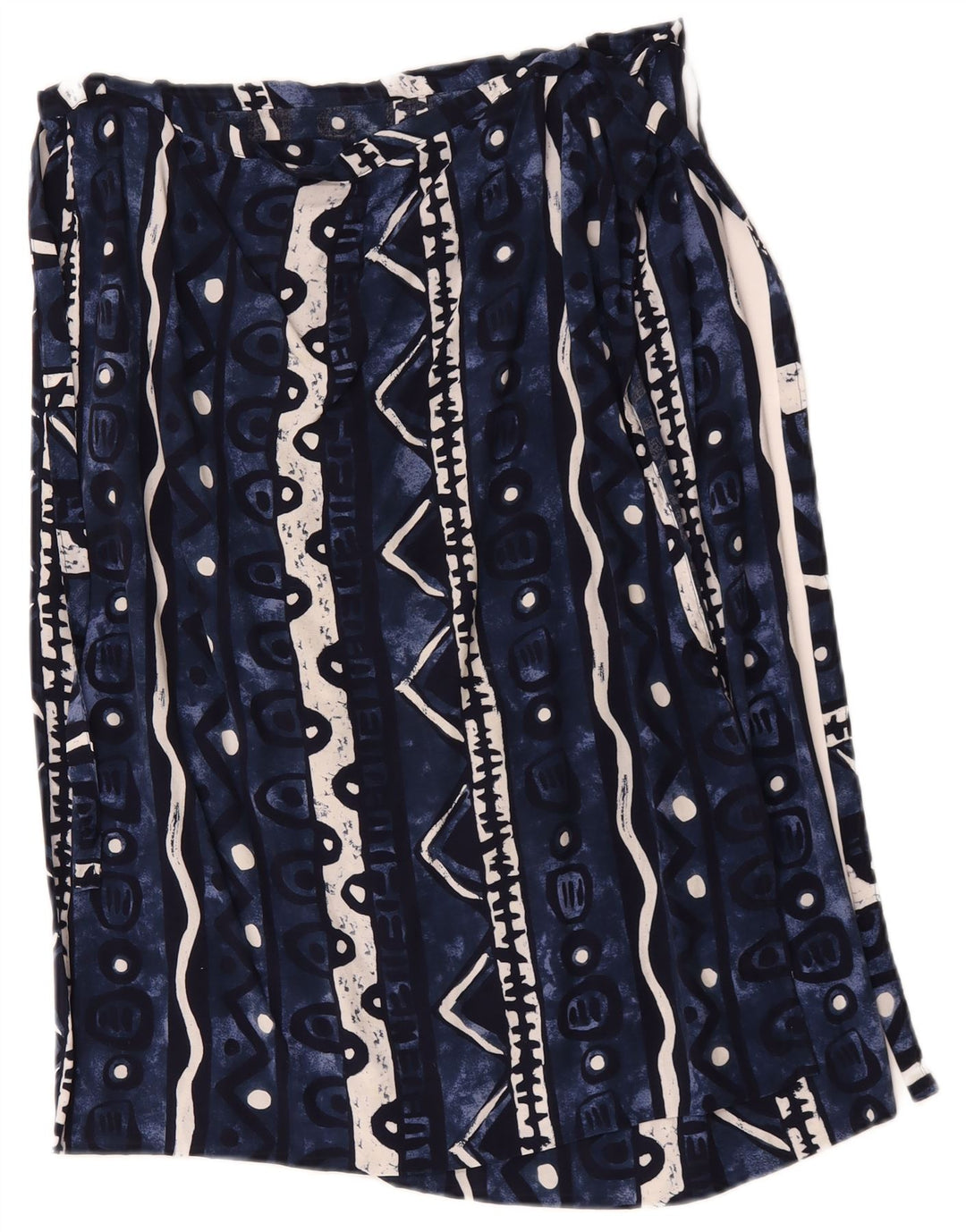 Gonna a portafoglio vintage da donna W34 grande blu navy geometrica