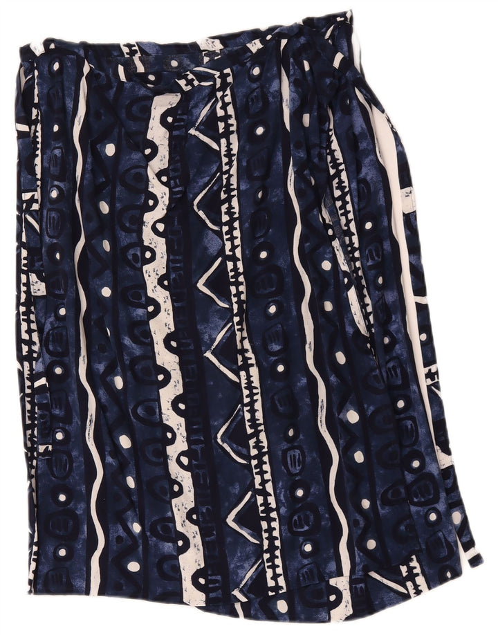 Gonna a portafoglio vintage da donna W34 grande blu navy geometrica