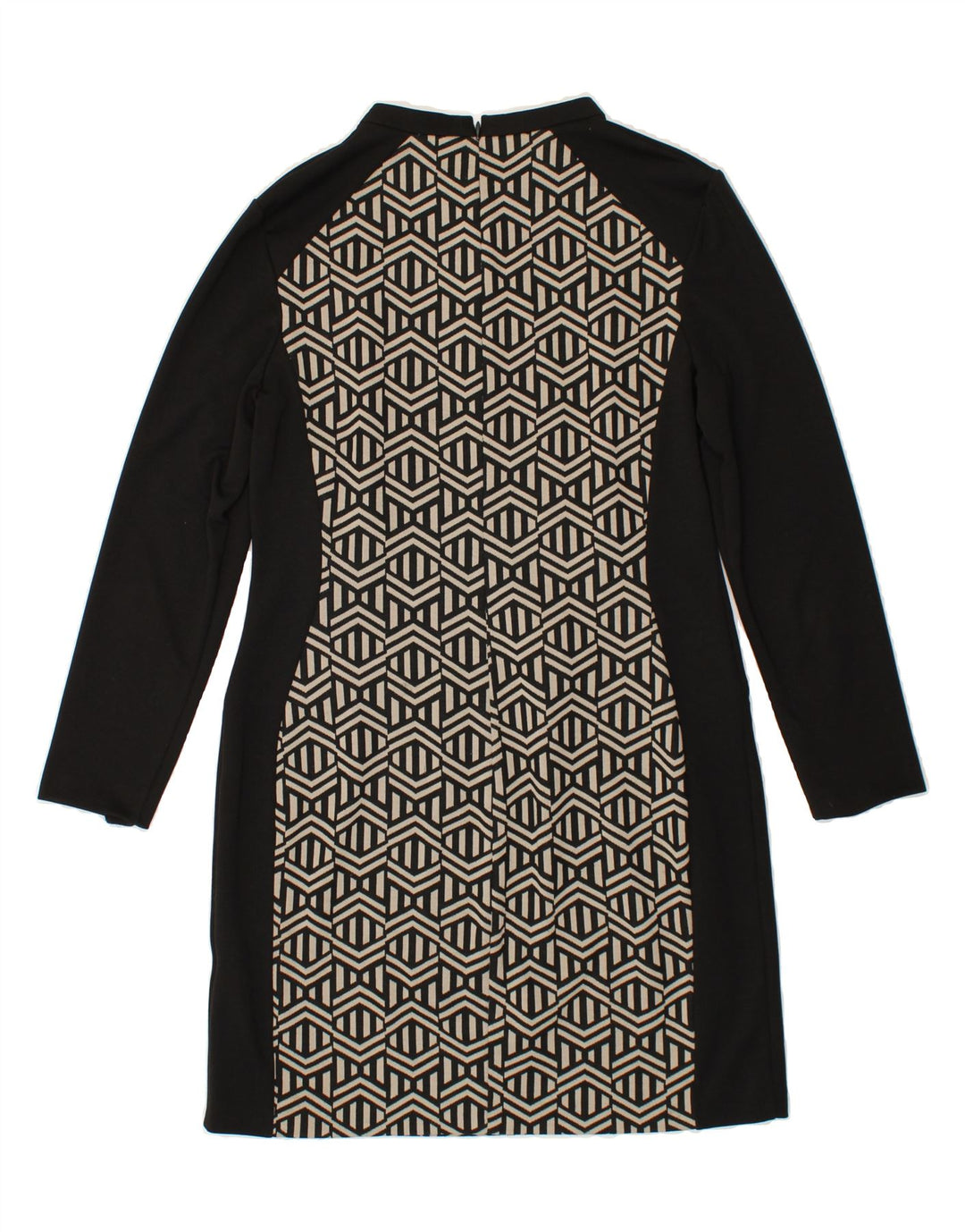 PRINCIPLES Womens Long Sleeve Bodycon Dress UK 14 Medium Black Geometric Vintage Principles and Second-Hand Principles from Messina Hembry 