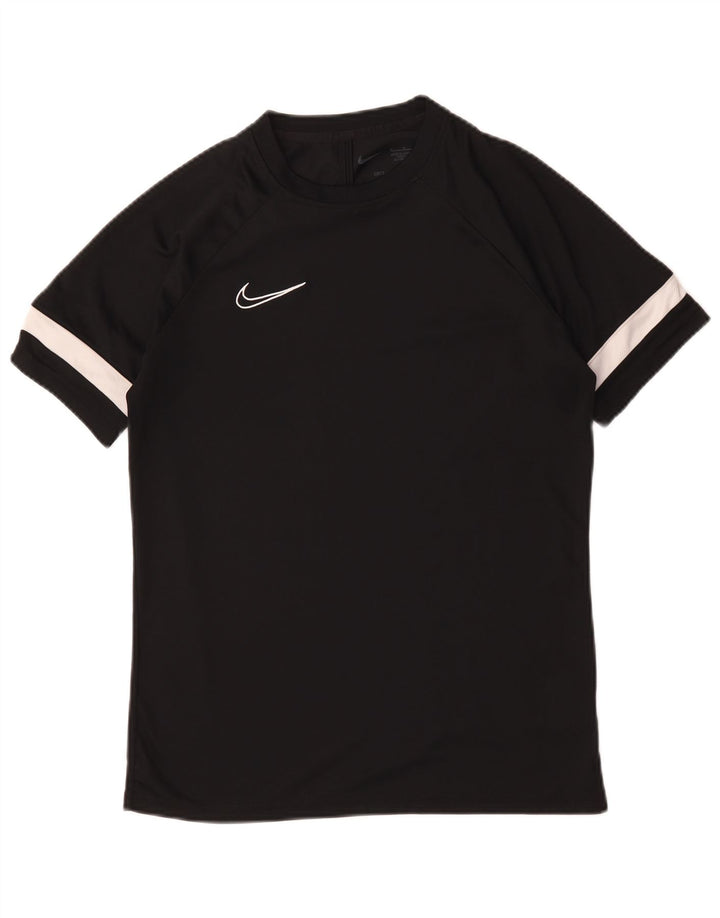 T-shirt Nike da uomo Dri Fit, top in poliestere color block medio nero