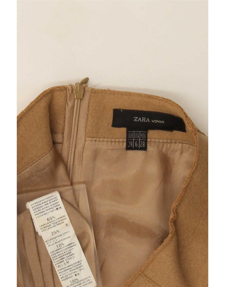 Gonna a trapezio da donna Zara EU 38 piccola W28 lana marrone