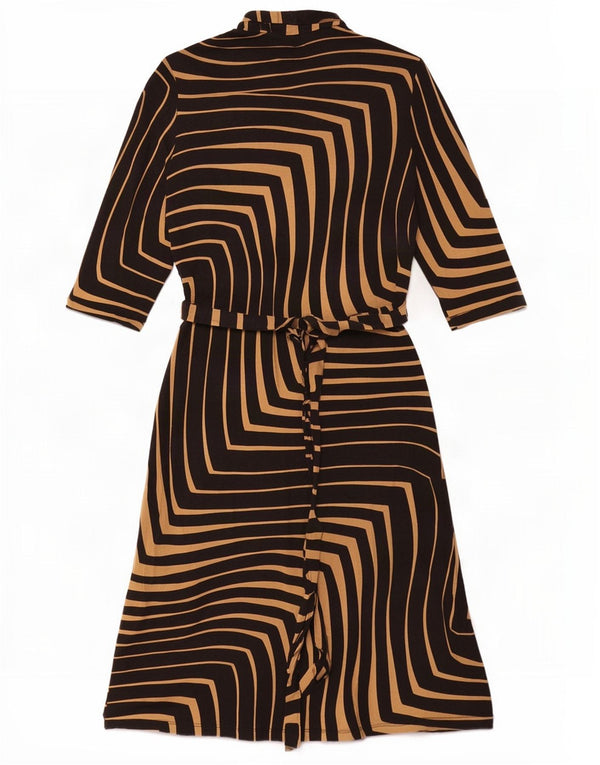 Abito a portafoglio da donna con maniche a 3/4 Hobbs UK 10 piccolo in viscosa a righe nere