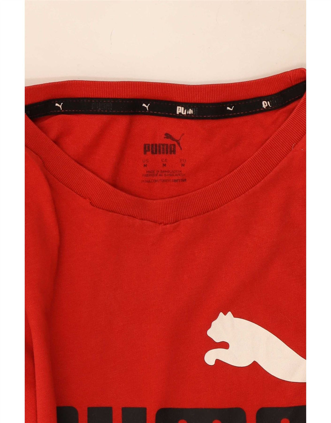T-shirt grafica da uomo Puma Top in cotone rosso medio