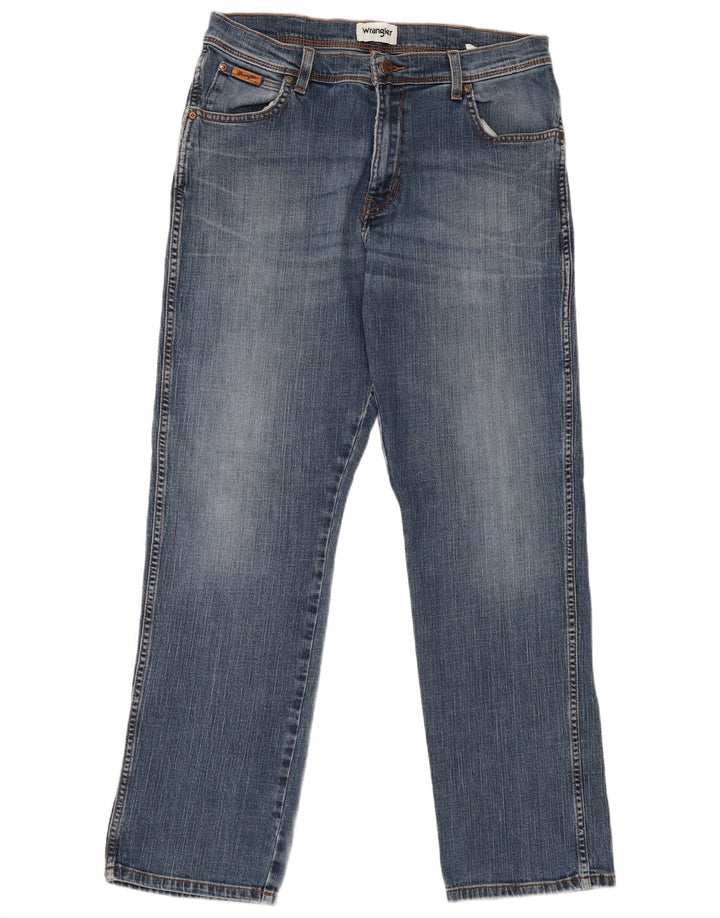 Jeans dritti da uomo Wrangler W34 L32 cotone blu