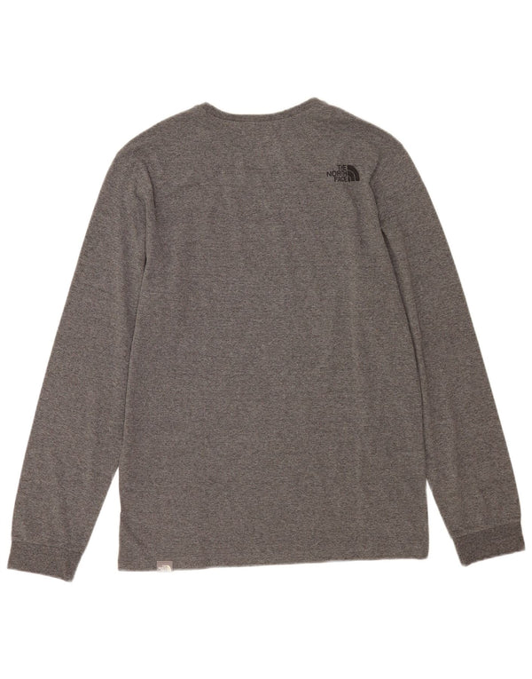 The North Face Maglia da uomo a manica lunga piccola in cotone chiazzato grigio
