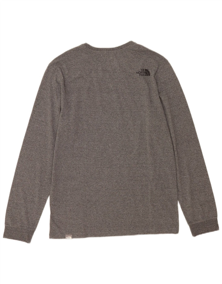 The North Face Maglia da uomo a manica lunga piccola in cotone chiazzato grigio