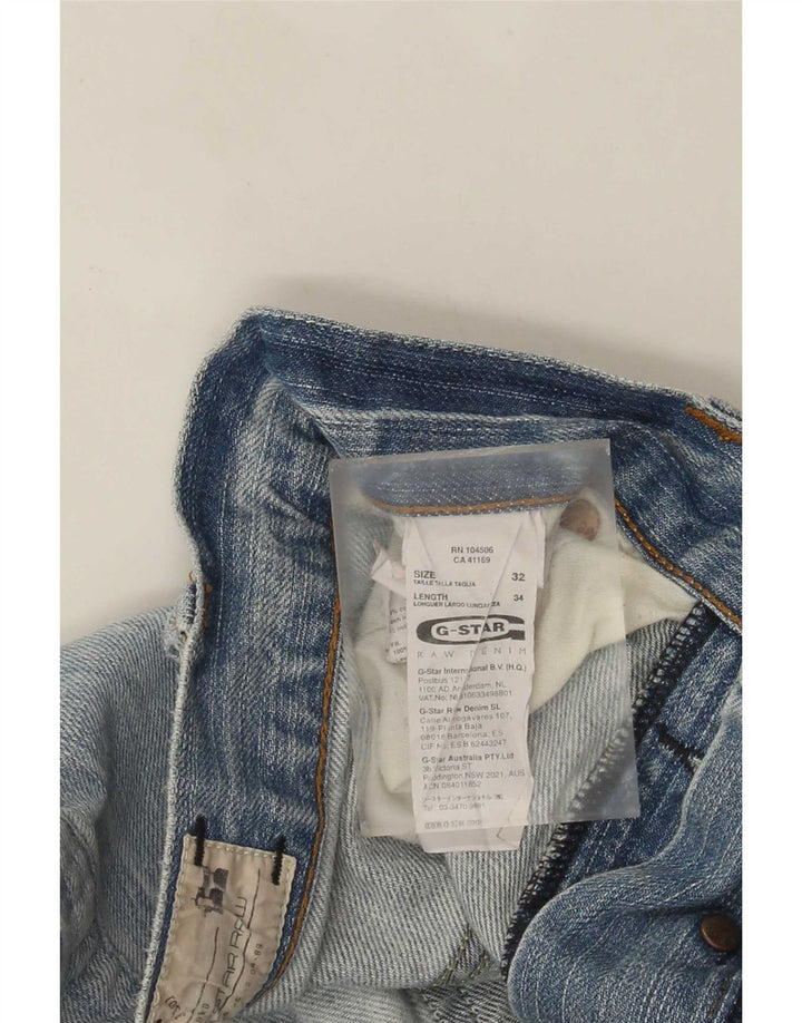 Jeans dritti invecchiati da uomo G-Star W32 L34 cotone blu