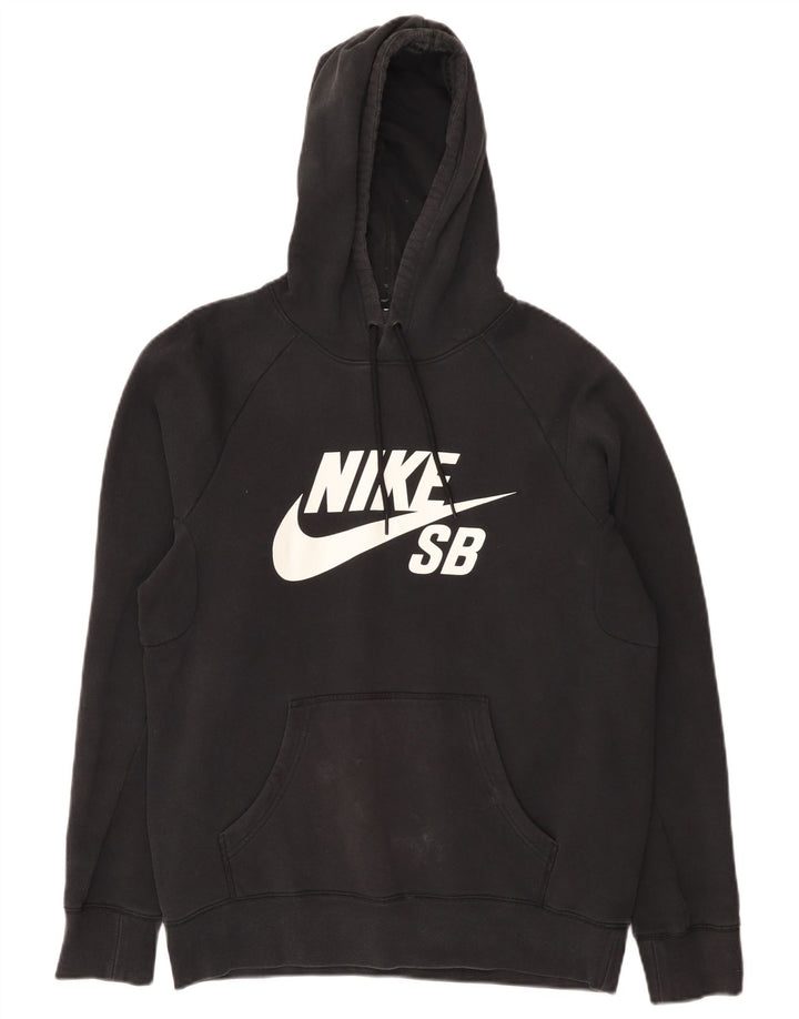 Felpa con cappuccio grafica Nike da uomo piccola in cotone nero
