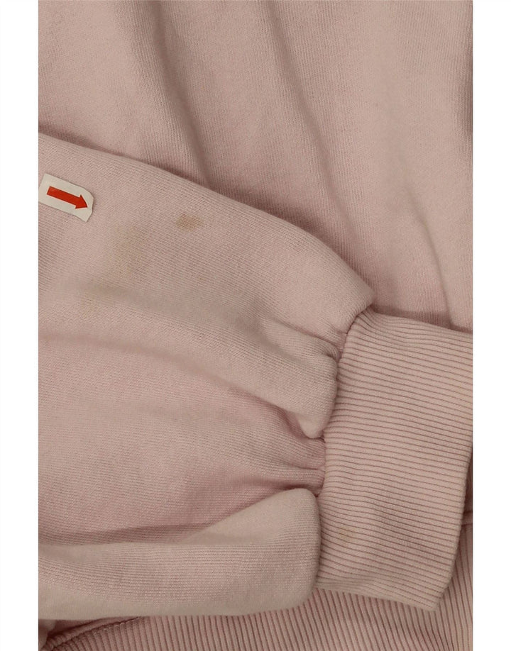 Felpa corta oversize da donna Zara, maglione UK 14, cotone rosa medio