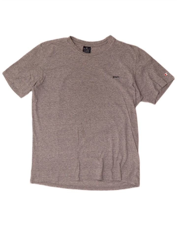 T-shirt da uomo Champion Top XL in cotone chiazzato grigio