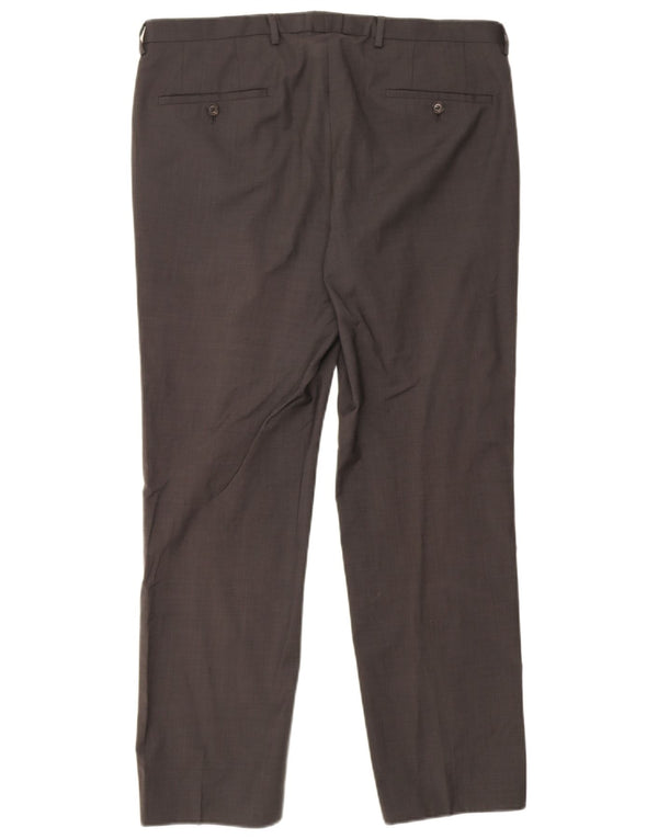 Pantaloni casual affusolati da uomo Hugo Boss IT 50 Large W34 L29 Lana a quadri grigi