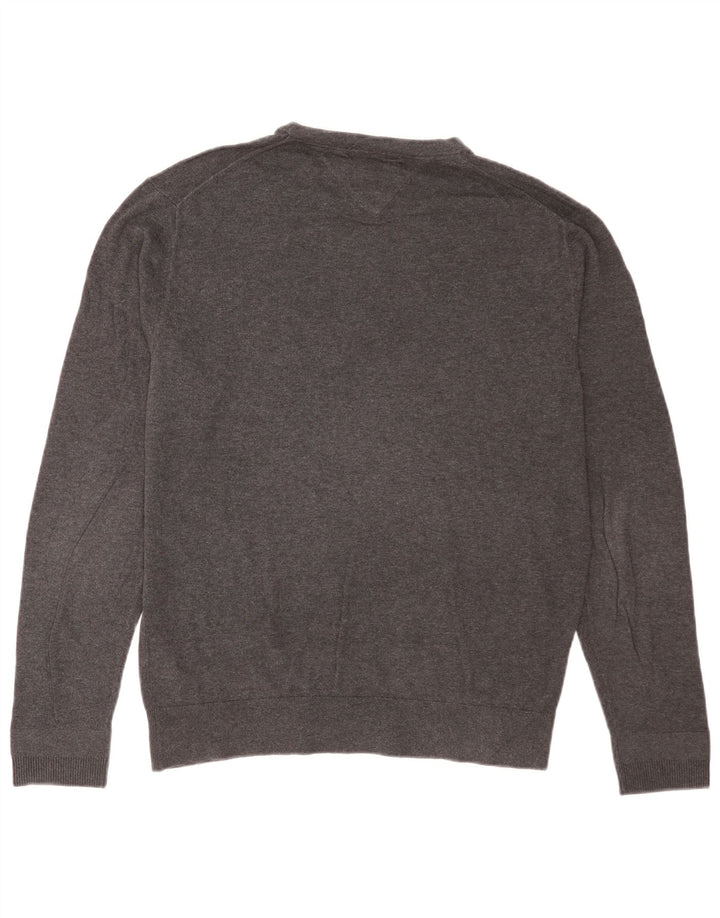 Maglione maglione girocollo da uomo Tommy Hilfiger grande cotone grigio