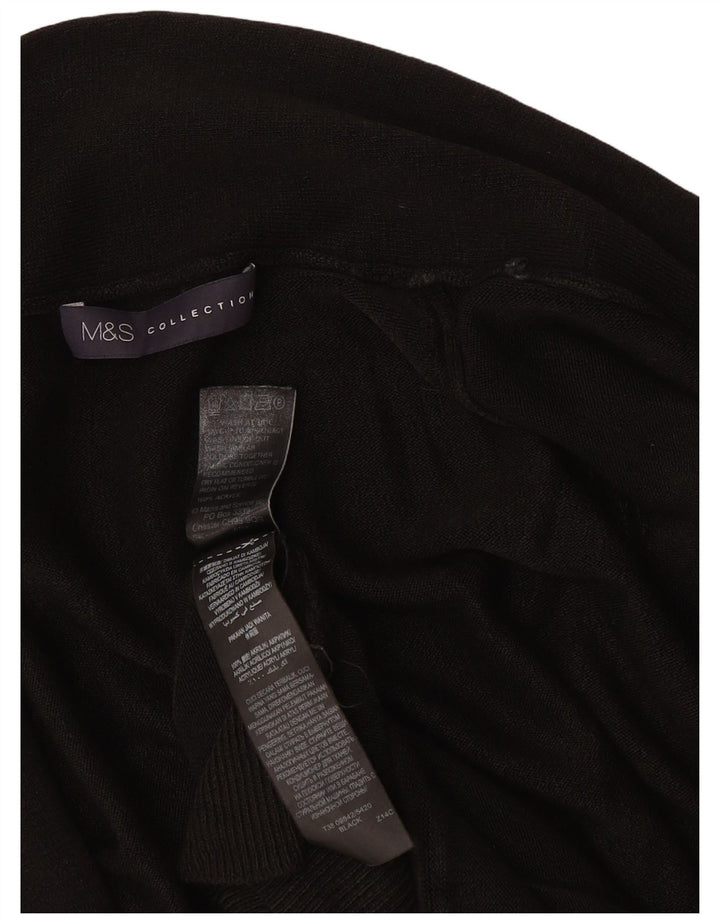 Maglione cardigan aperto da donna Marks & Spencer UK 12 acrilico nero medio
