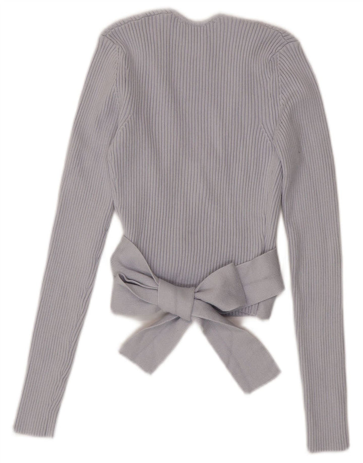 Top cardigan corto avvolgente da donna Zara UK 8 piccolo blu