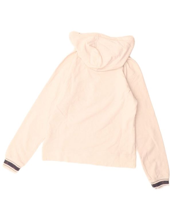 CONVERSE Felpa con cappuccio grafica da donna UK 12 Cotone bianco medio