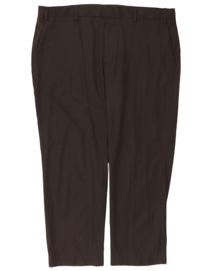 Pantaloni da abito dritti da uomo Marks & Spencer vestibilità regolare W42 L29 neri