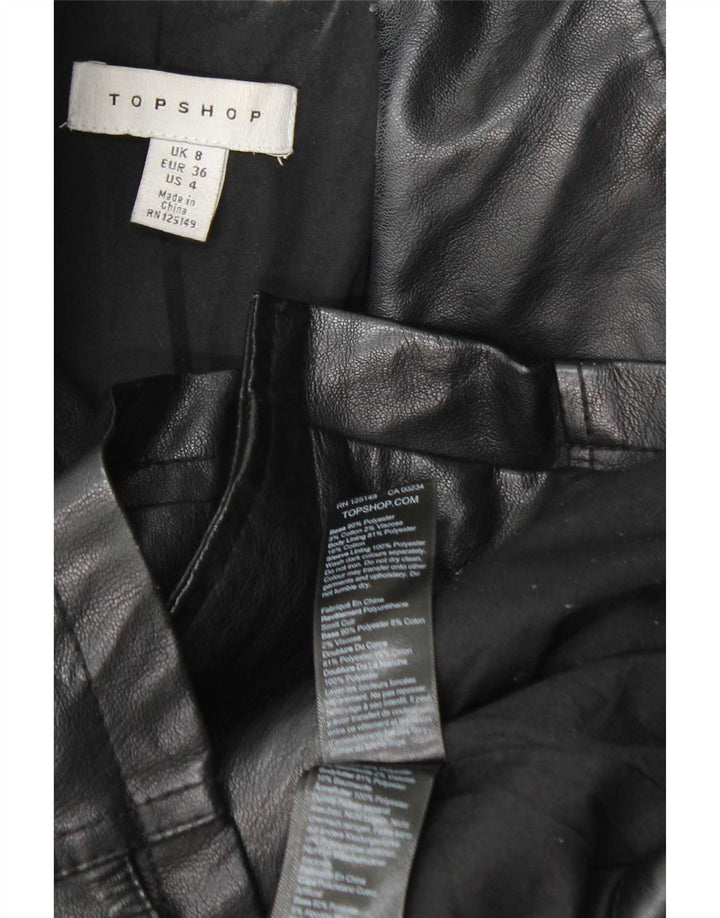 Giacca da motociclista da donna Topshop UK 8 Small Poliestere nero