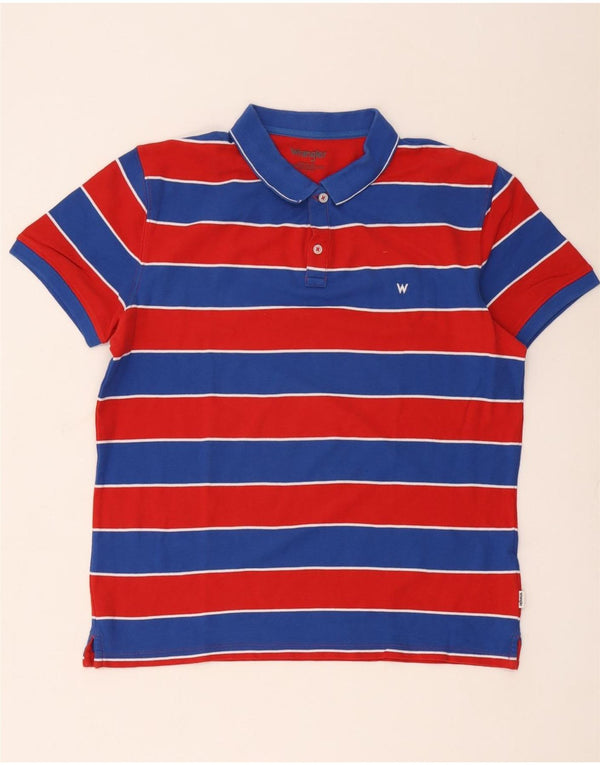 Polo da uomo Wrangler grande in cotone a righe rosse