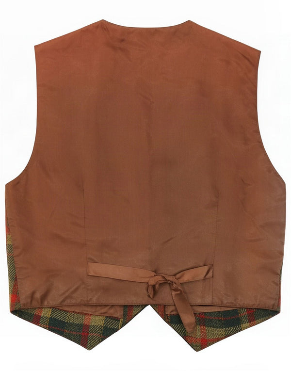 Avoca Womens Waistcoat UK 16 Large Green Plaid New Wool
