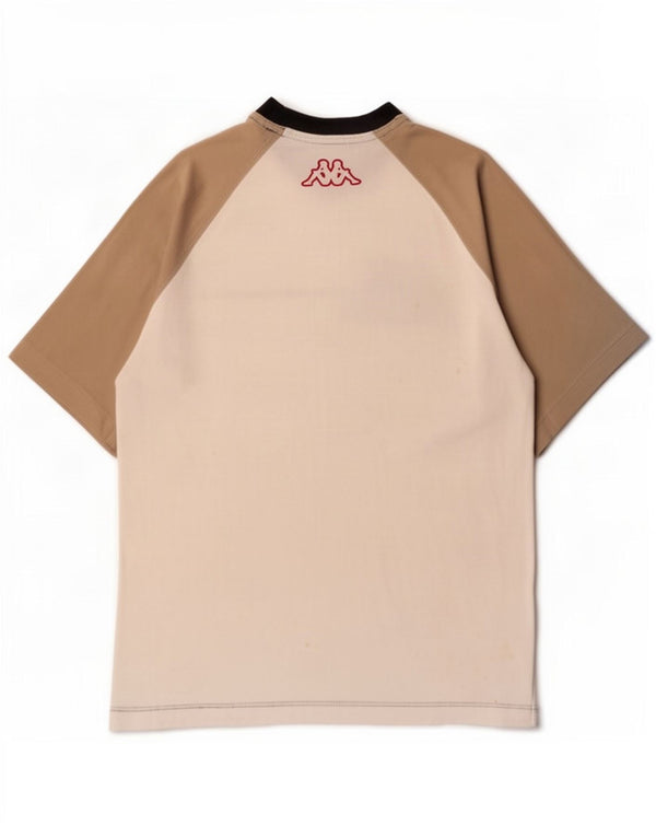 T-shirt grafica da uomo Kappa Top grande in cotone color block bianco