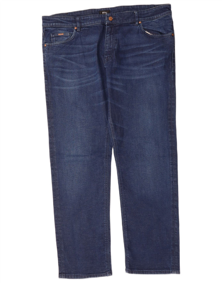 Jeans dritti da uomo HUGO BOSS W40 L32 cotone blu