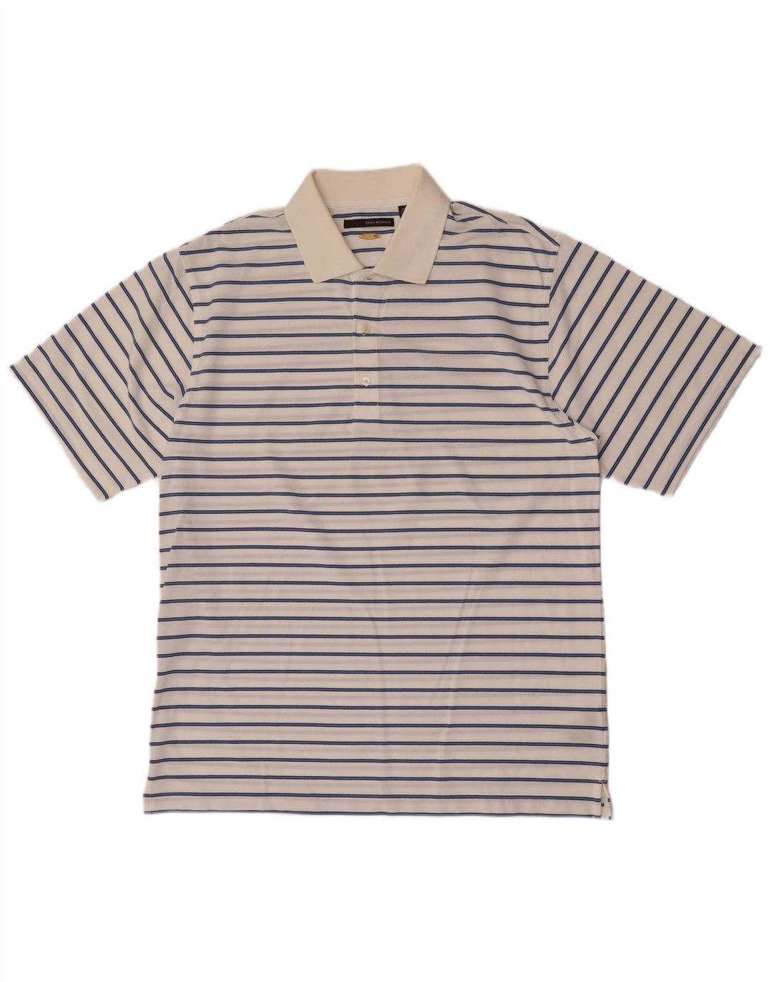 Polo da uomo Greg Norman grande in cotone a righe bianche