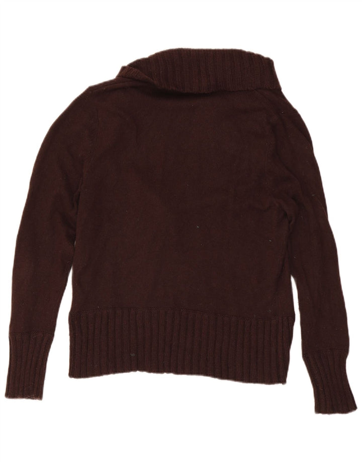 Maglione cardigan da donna Marks & Spencer UK 16 grande cotone marrone