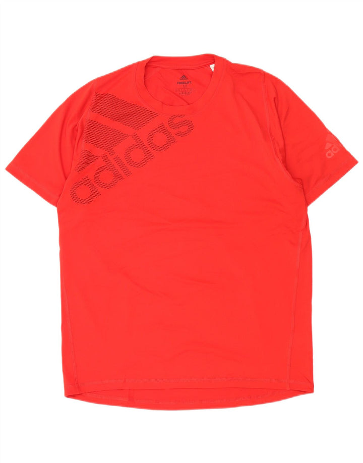 ADIDAS Mens Aeroready Graphic T-Shirt Top Medium Red Polyester