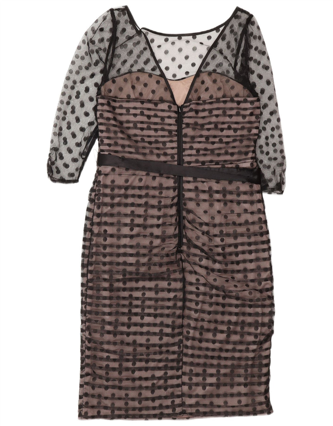 Abito tubino con maniche a 3/4 da donna Coast UK 14 Poliestere medio nero a pois