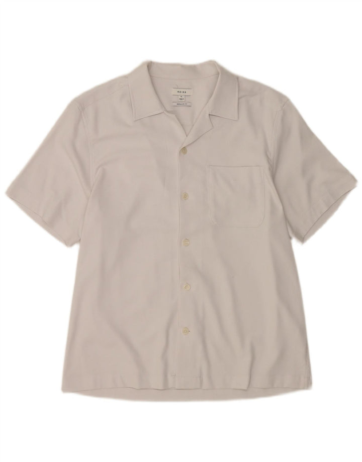 Camicia Reiss da uomo a maniche corte vestibilità regolare XL poliestere bianco