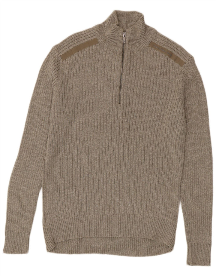 CALVIN KLEIN JEANS Maglione da uomo con collo con zip Beige medio screziato