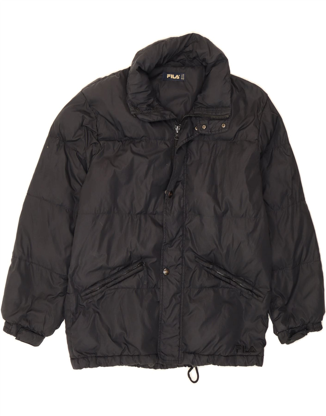 FILA Mens Hooded Padded Jacket IT 44 XS Black Polyamide Vintage Fila and Second-Hand Fila from Messina Hembry 