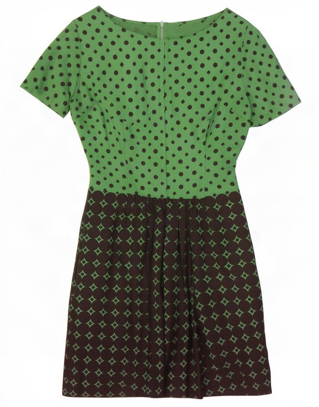 Abito tubino vintage da donna IT 44 Colorblock verde medio