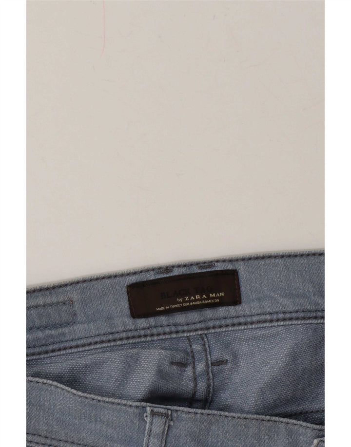 Jeans slim da uomo Zara EU 44 Large W34 L32 Blu