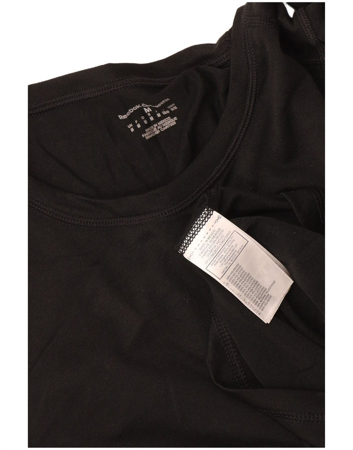 Top Reebok Cross Fit da uomo a maniche lunghe in poliestere nero medio