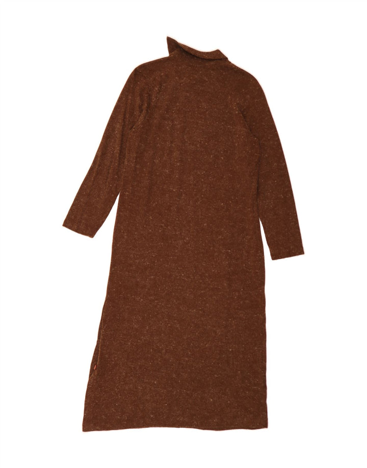 VINTAGE Womens Long Sleeve Maxi Dress UK 12 Medium Brown Vintage Vintage and Second-Hand Vintage from Messina Hembry 