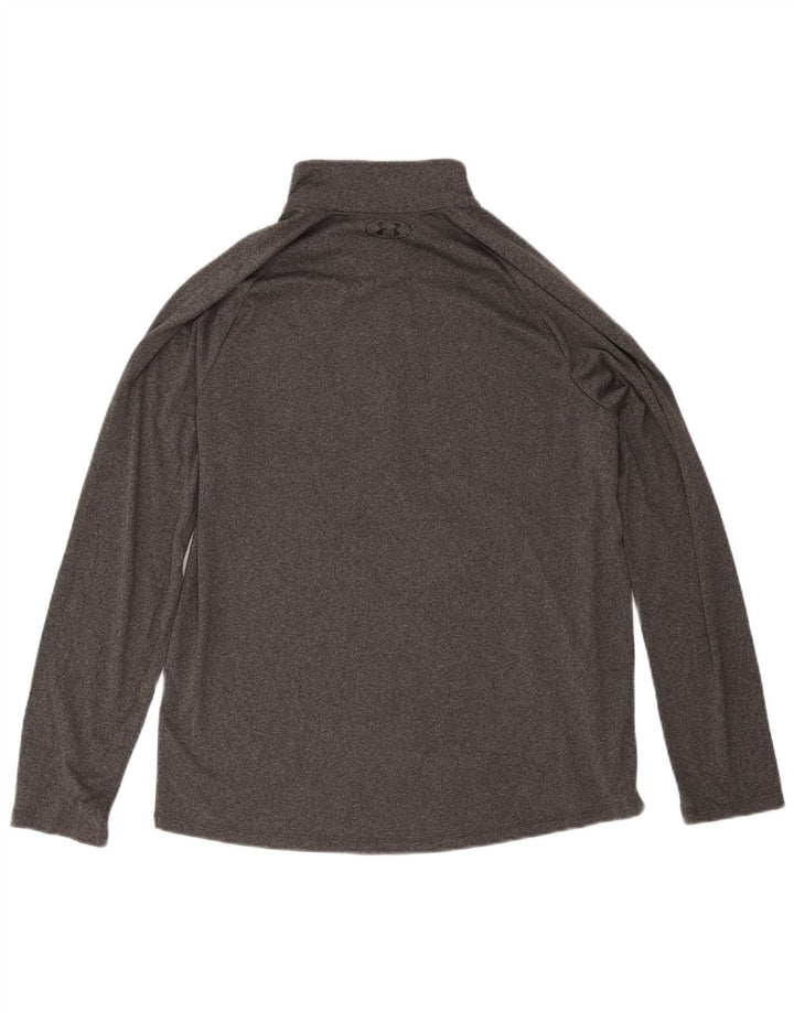Maglia da ginnastica Under Armour da uomo con zip e collo, grande, grigia