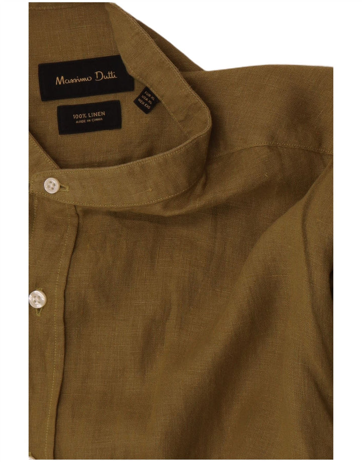Camicia da uomo Massimo Dutti XL Lino kaki