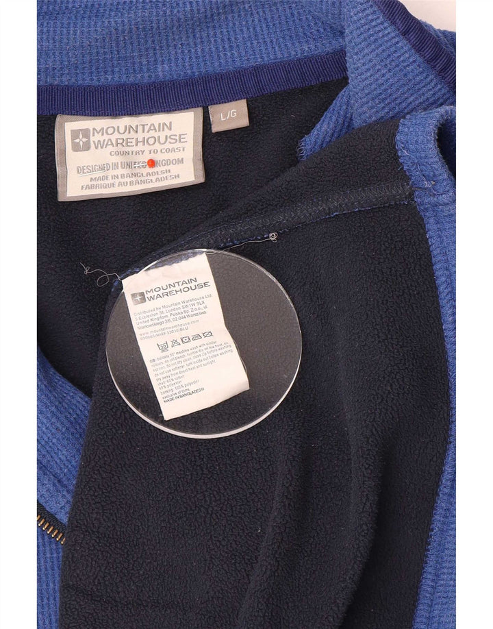 Mountain Warehouse Felpa da uomo con collo con zip, maglione, grande, in poliestere blu