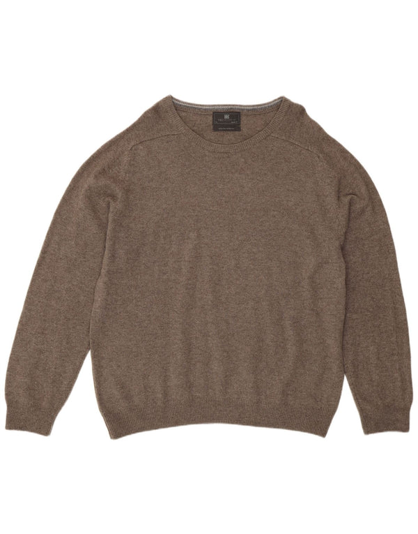 Maglione maglione girocollo da uomo Marks & Spencer XL in lana d'agnello grigia