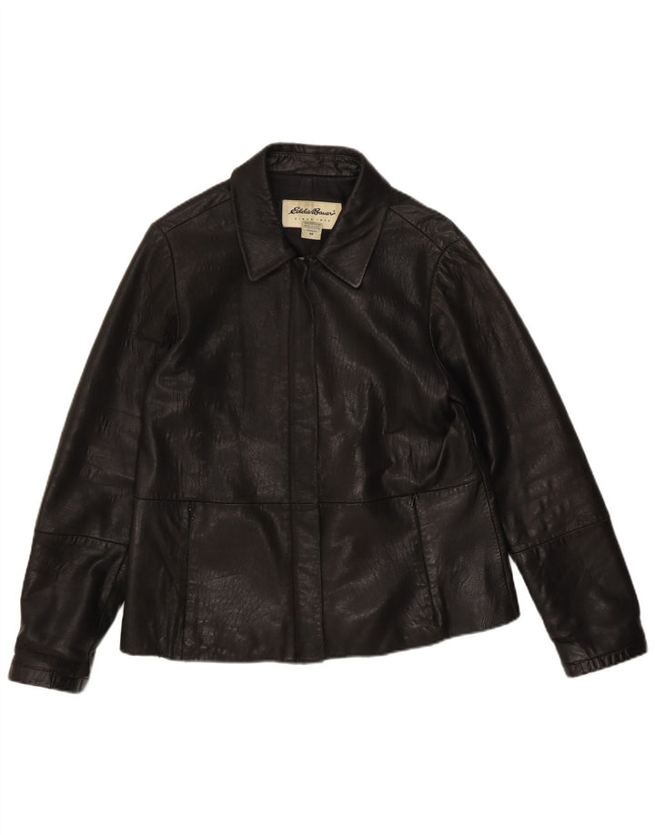 Giacca in pelle da donna EDDIE BAUER UK 14 Pelle nera media