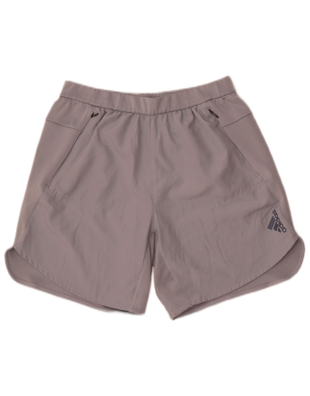 Pantaloncini sportivi Adidas da uomo in poliestere grigio medio
