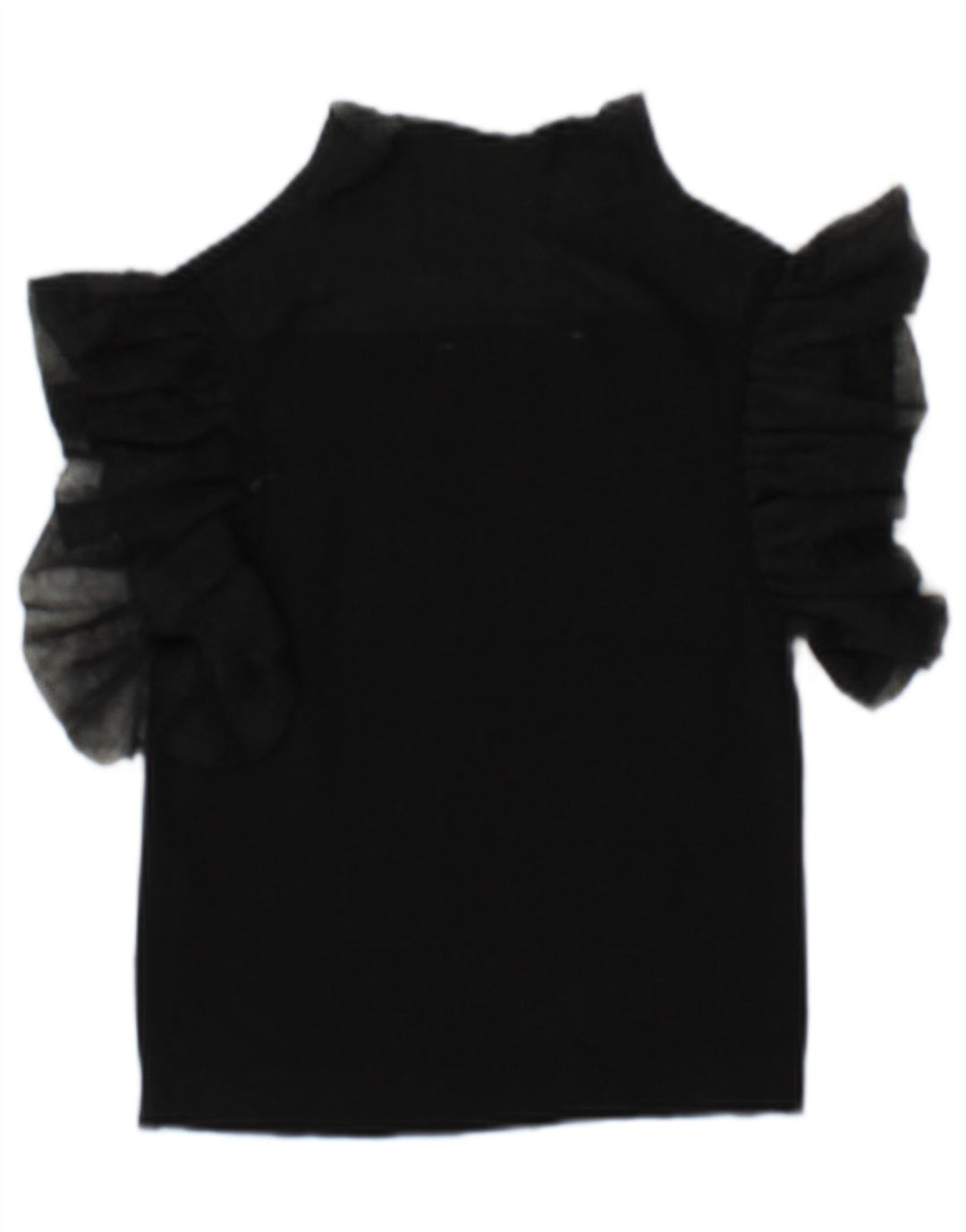 Top Zara da donna con camicetta trasparente UK 10 piccola in viscosa nera
