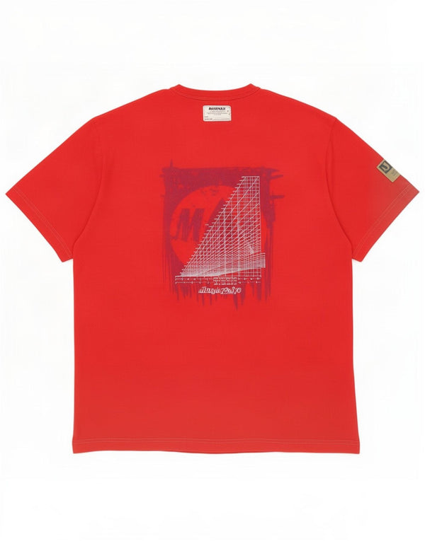 Murphy & Nye T-shirt grafica da uomo grande rossa in cotone