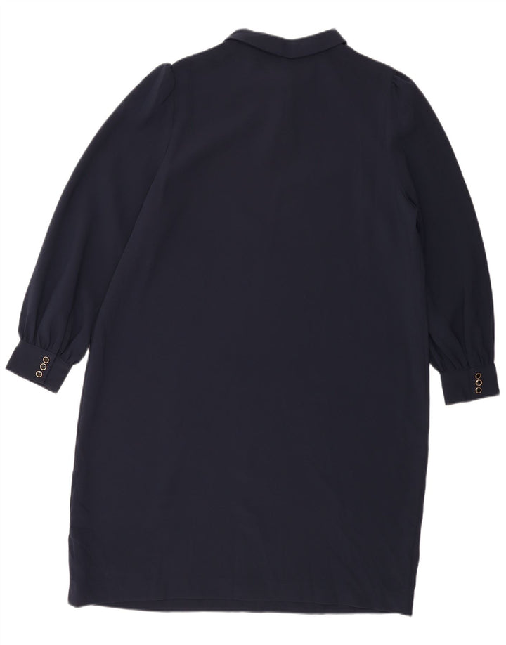 Abito a trapezio a maniche lunghe da donna Marks & Spencer UK 18 XL poliestere blu navy