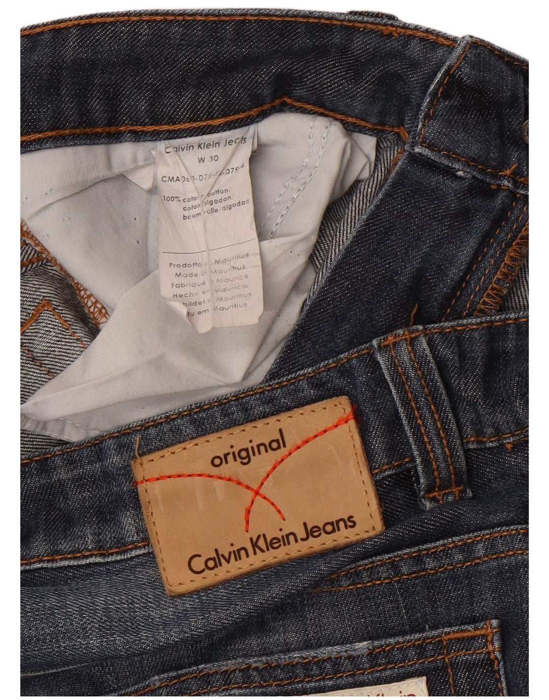 Jeans dritti da donna Calvin Klein W30 L29 cotone blu