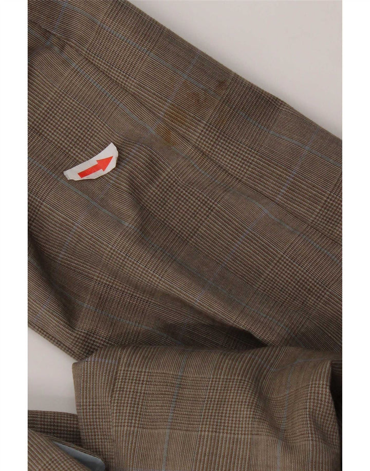 Giacca blazer da uomo a 2 bottoni Hugo Boss EU 48 lana vergine scozzese marrone medio